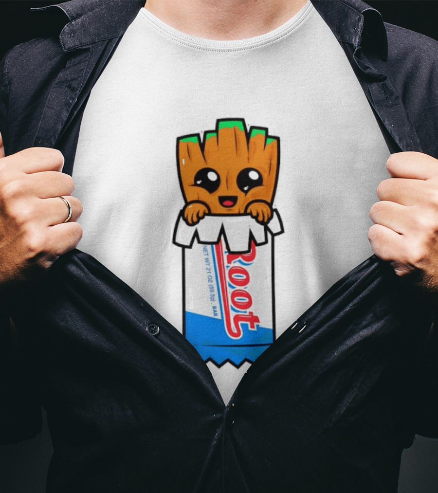 Baby Groot Guardians Of The Galaxy Root Candy Cartoon T-Shirt