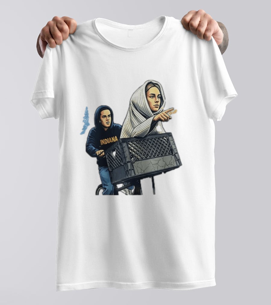 Caitlin Clark Sophie Cunningham E.T. Indiana Bike Basket T-Shirt