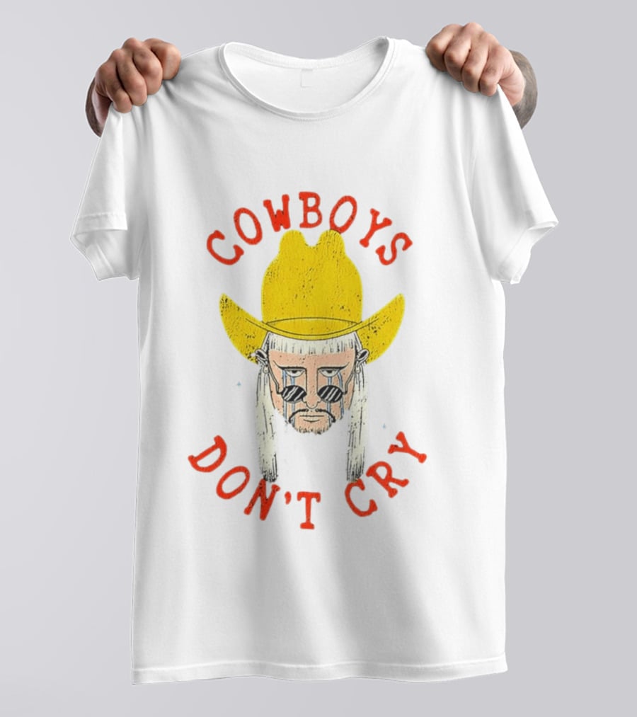 Cowboys Don't Cry Yellow Hat Sad Face T-Shirt