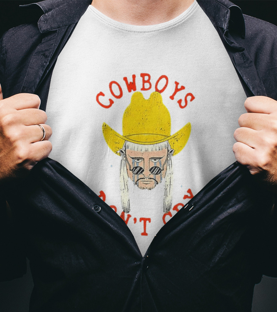 Cowboys Don't Cry Yellow Hat Sad Face T-Shirt