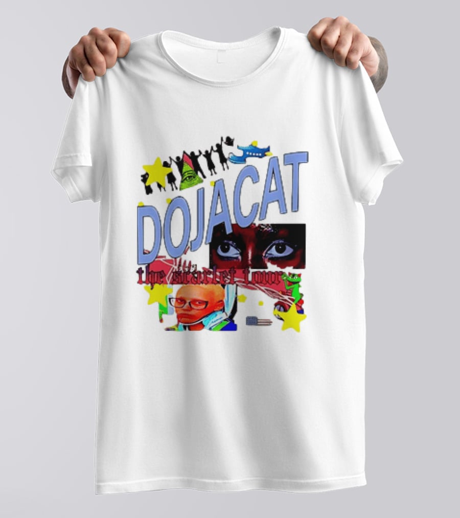 Doja Cat The Scarlet Tour Pop Art Stars And Eyes T-Shirt