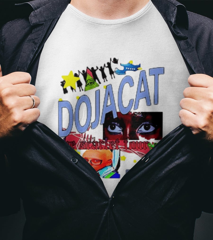 Doja Cat The Scarlet Tour Pop Art Stars And Eyes T-Shirt