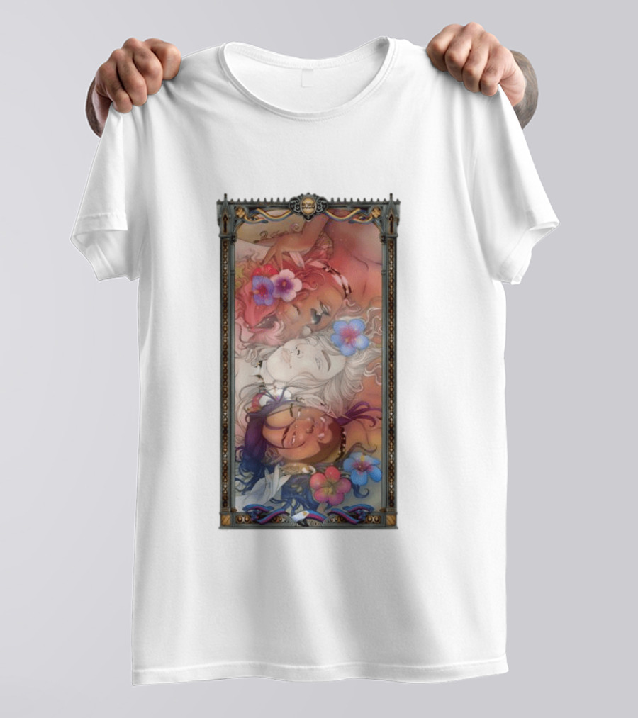 Fantasy Trio 2026 Hibiscus Flowers Tarot Card Pride Month T-Shirt