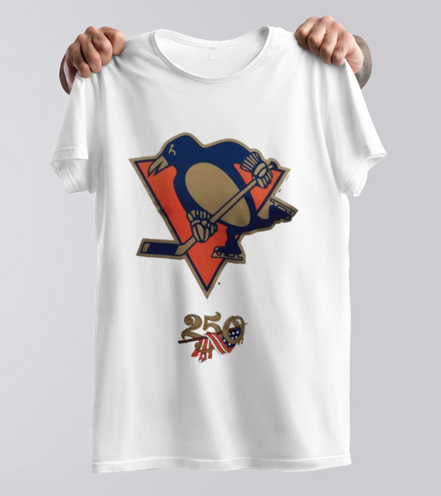 Pittsburgh Penguins 250 Logo Vintage Hockey Anniversary T-Shirt