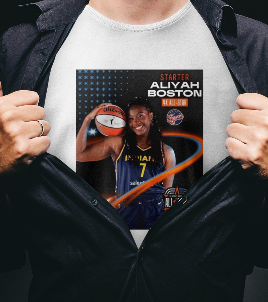 Starter Aliyah Boston 4x All Star Ind State Fever AT&T WNBA All Star 2026 Chicago T-Shirt