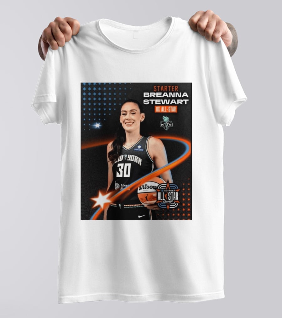 Starter Breanna Stewart 8X All Star New York Liberty AT&T WNBA All Star Chicago T-Shirt