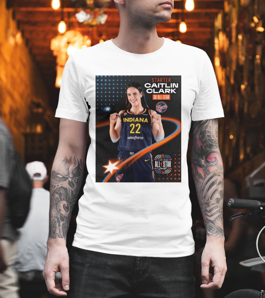 Starter Caitlin Clark Indiana 3X All Star Fever AT&T WNBA All Star Chicago T-Shirt