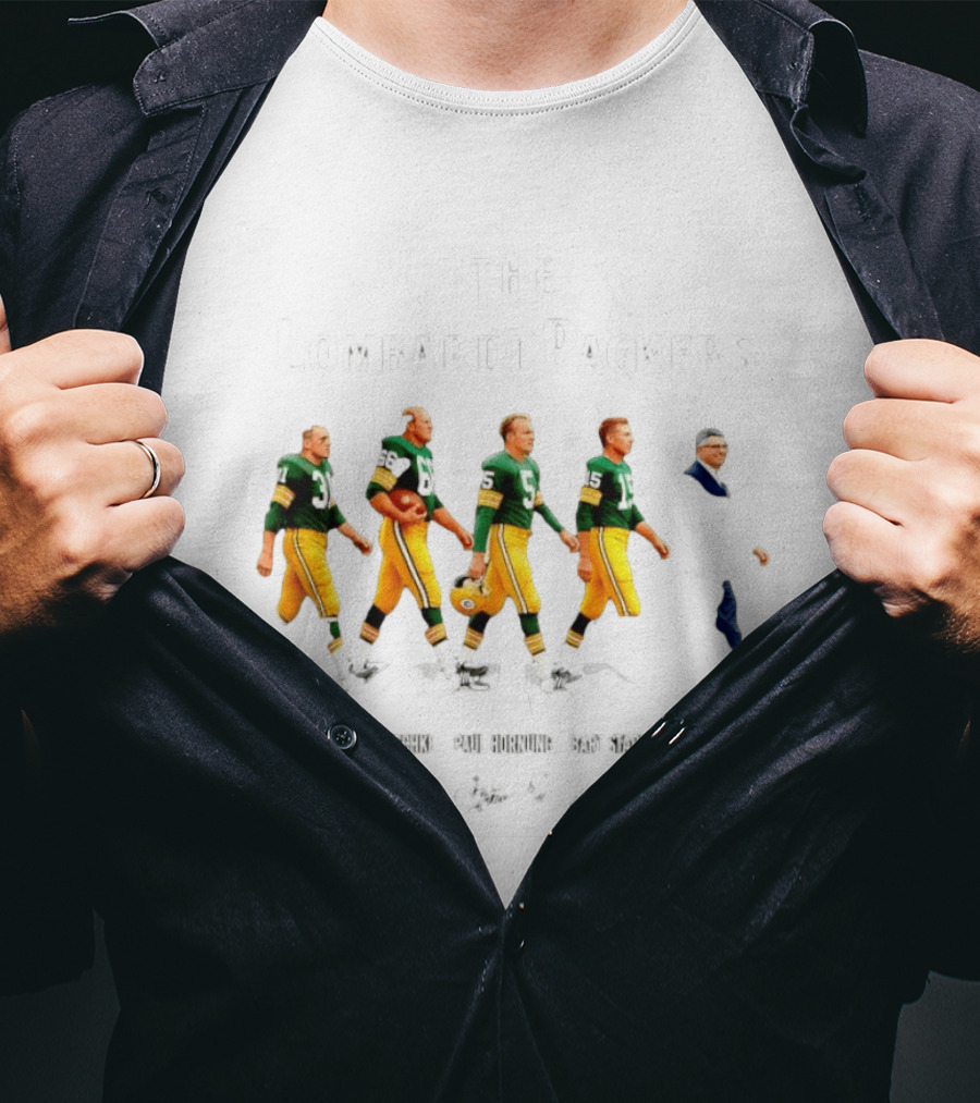 The Lombardi Packers Walking Jim Taylor Ray Nitschke Paul Hornung Bart Starr Vince Lombardi T-Shirt