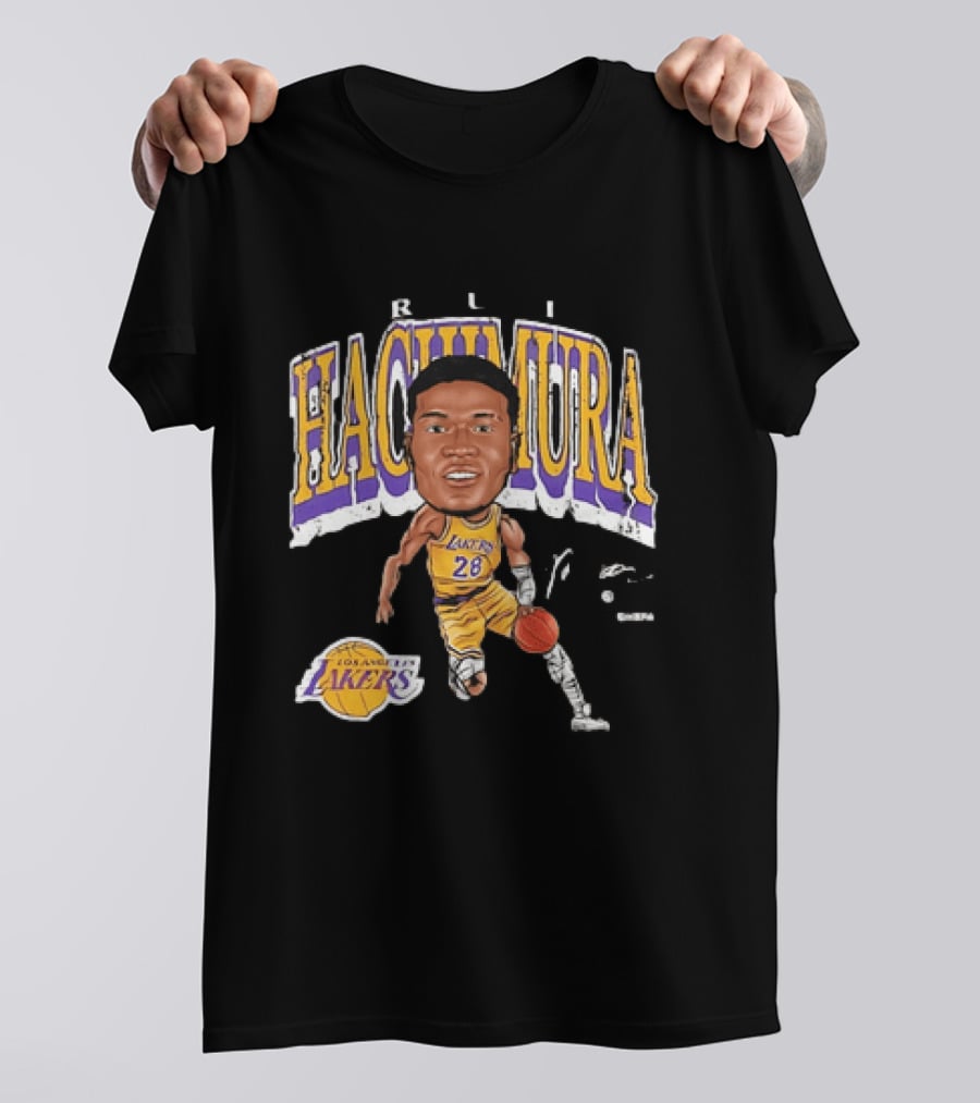 Rui Hachimura Los Angeles Lakers Big Head 28 T-Shirt