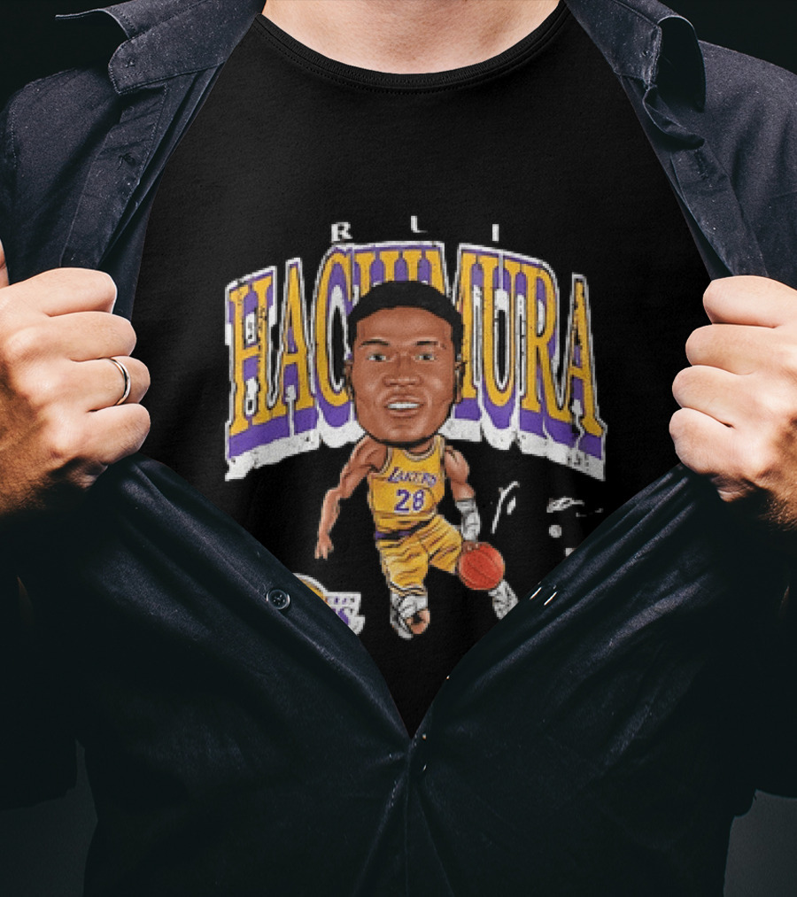 Rui Hachimura Los Angeles Lakers Big Head 28 T-Shirt