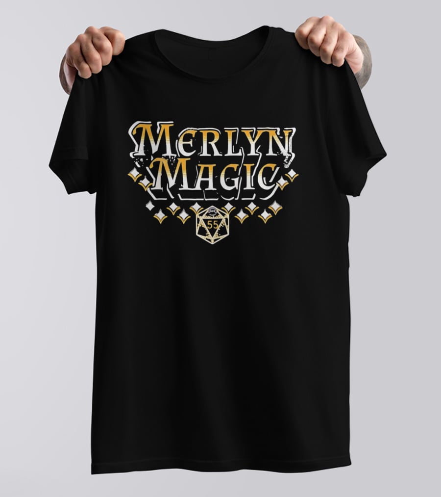Merlyn Magic 55 D20 Roleplaying Game Dice Fantasy Adventure T-Shirt
