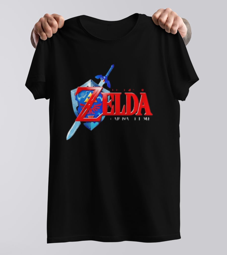 The Legend Of Zelda Ocarina Of Time Shield Sword T-Shirt