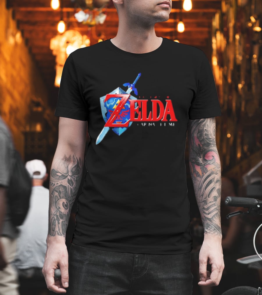 The Legend Of Zelda Ocarina Of Time Shield Sword T-Shirt