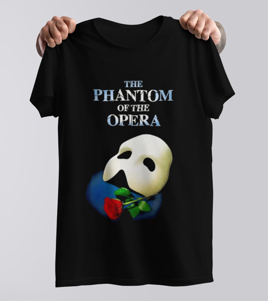 The Phantom Of The Opera Mask With Red Rose T-Shirt