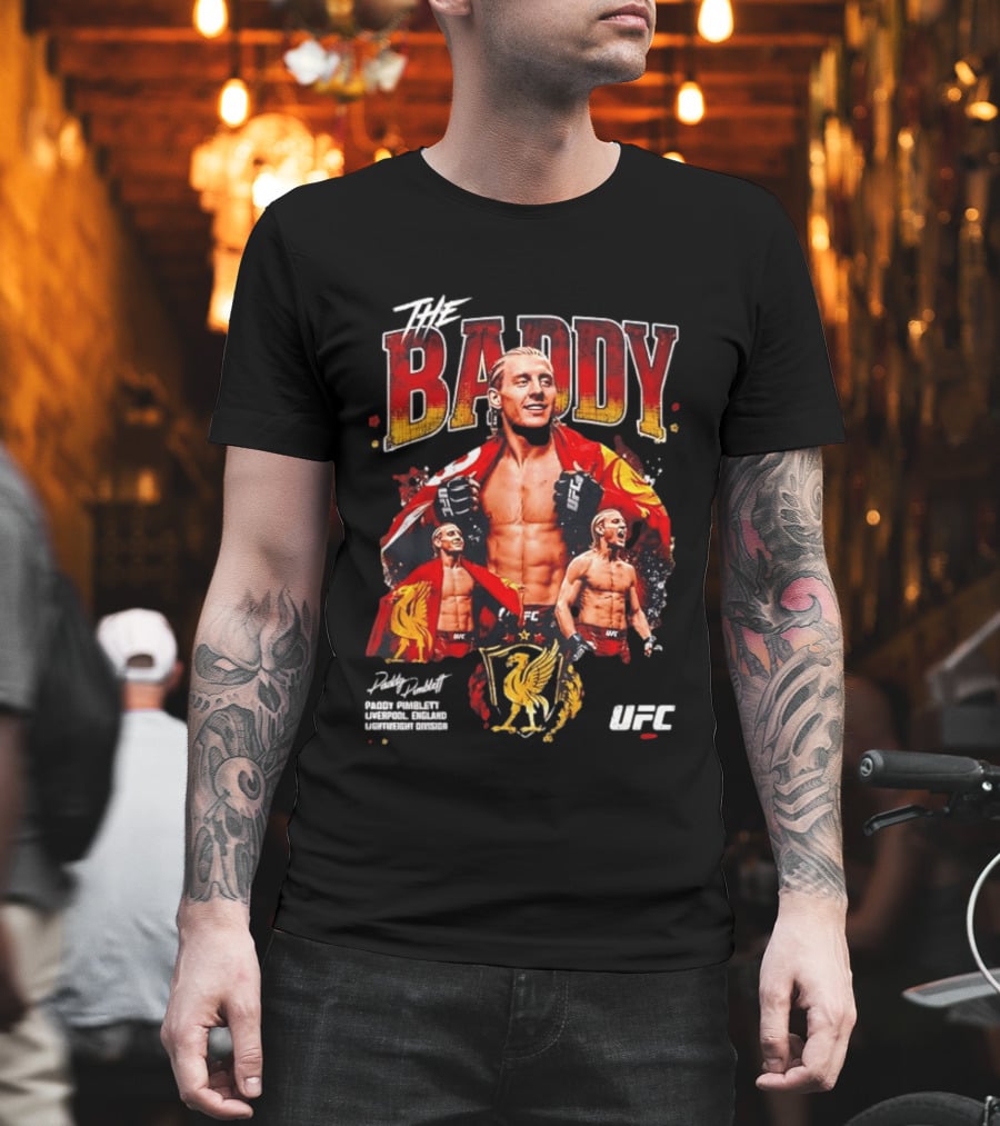 Paddy Pimblett The Baddy UFC Liverpool FC Crest T-Shirt