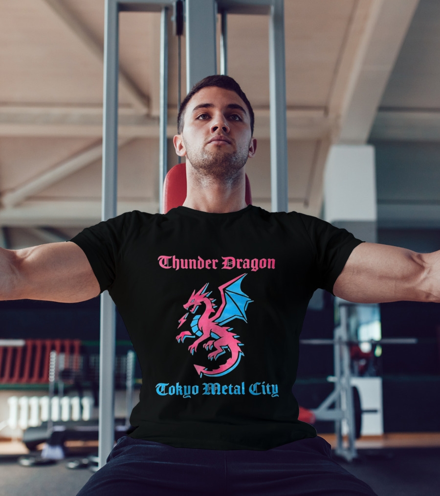 Thunder Dragon Tokyo Metal City Fantasy Dragon Winged Creature T-Shirt