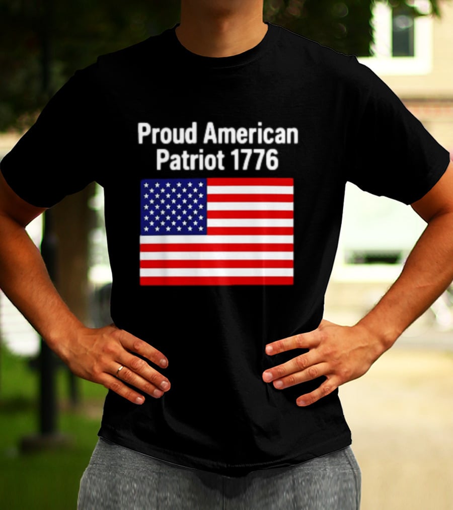 Proud American Patriot 1776 USA Flag T-Shirt
