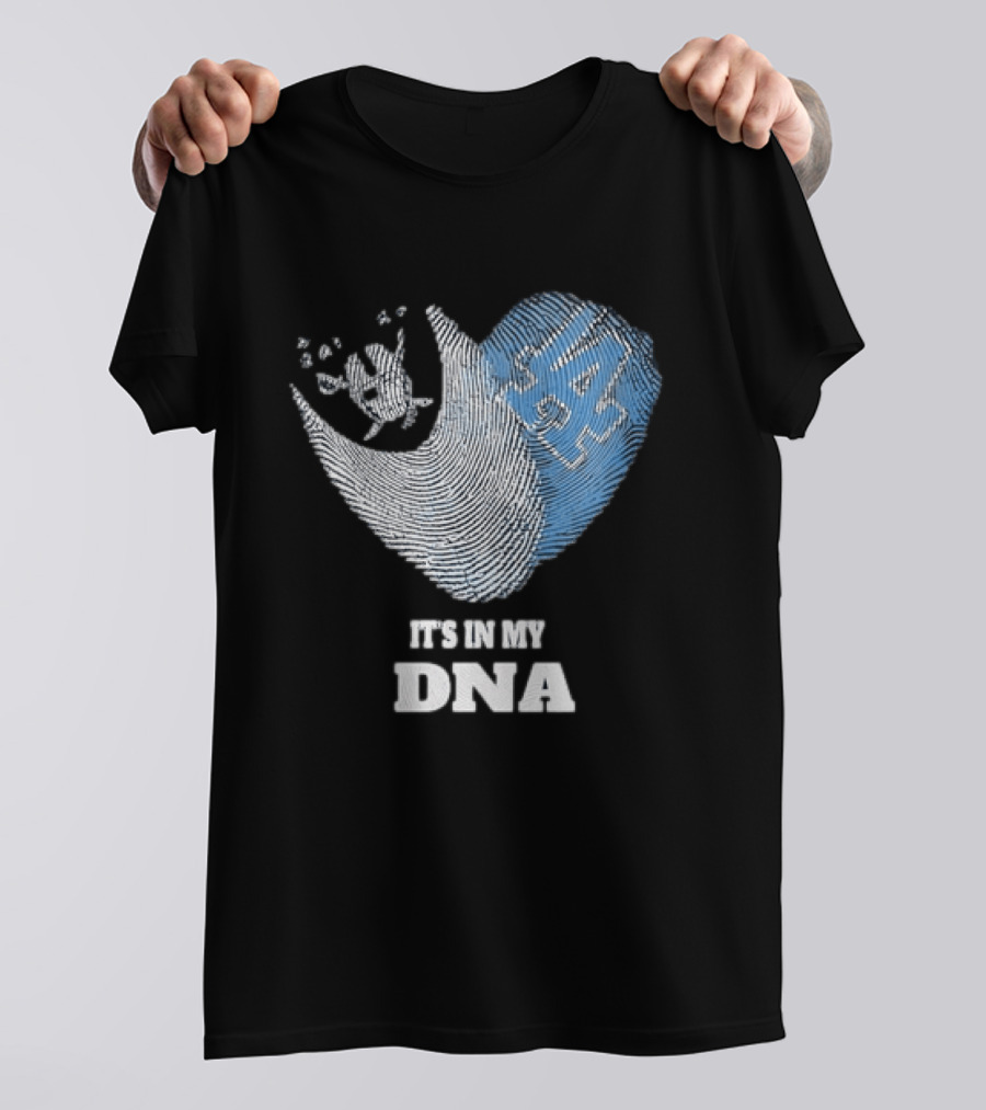 Los Angeles Raiders Dodgers Fingerprint Heart It's In My DNA T-Shirt