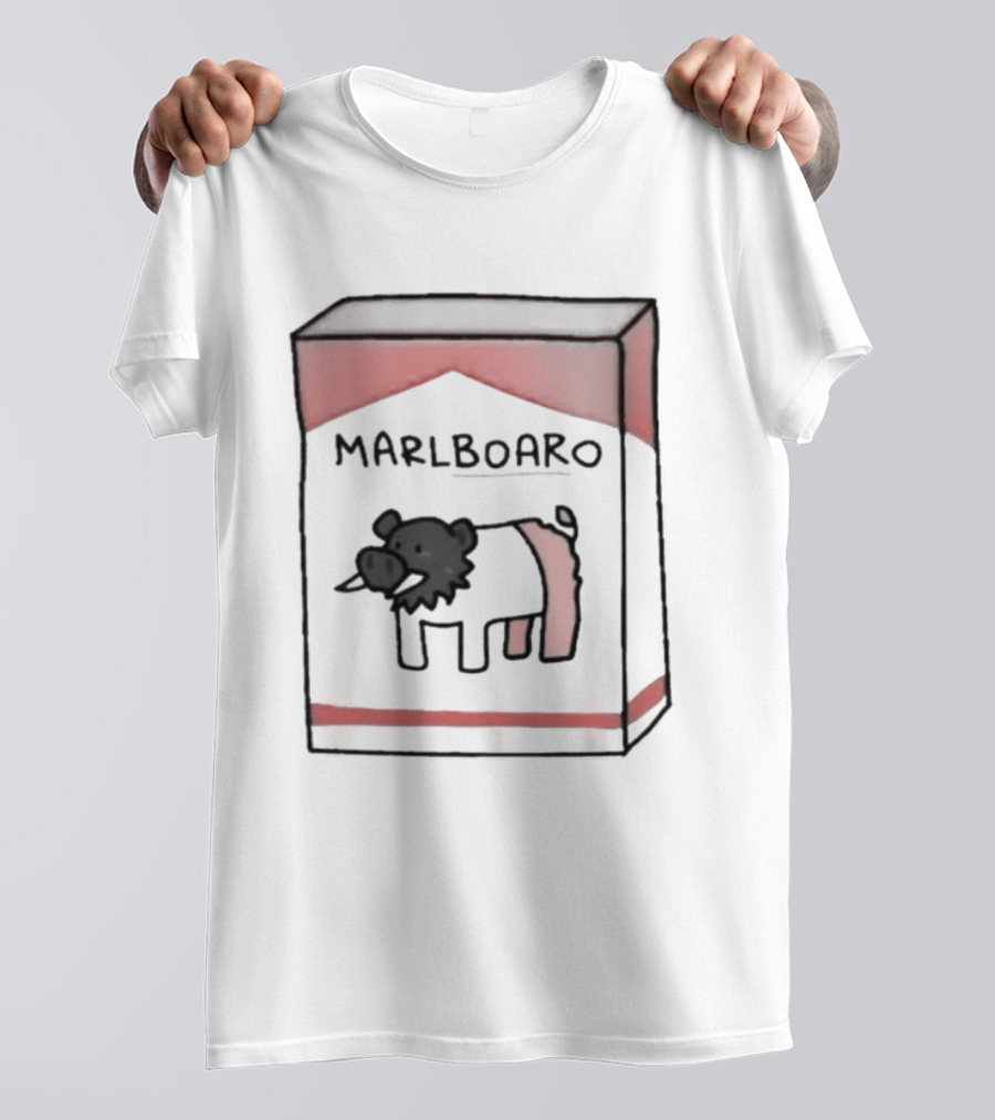 Marlboaro Boar Pig Pack Cigarette Cartoon T-Shirt