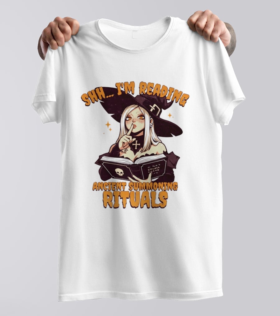 Shh I'm Reading Ancient Summoning Rituals Witch Gothic Spellcaster T-Shirt
