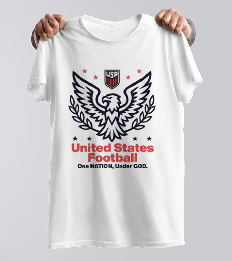 United States Football USA Eagle Emblem One Nation Under God T-Shirt