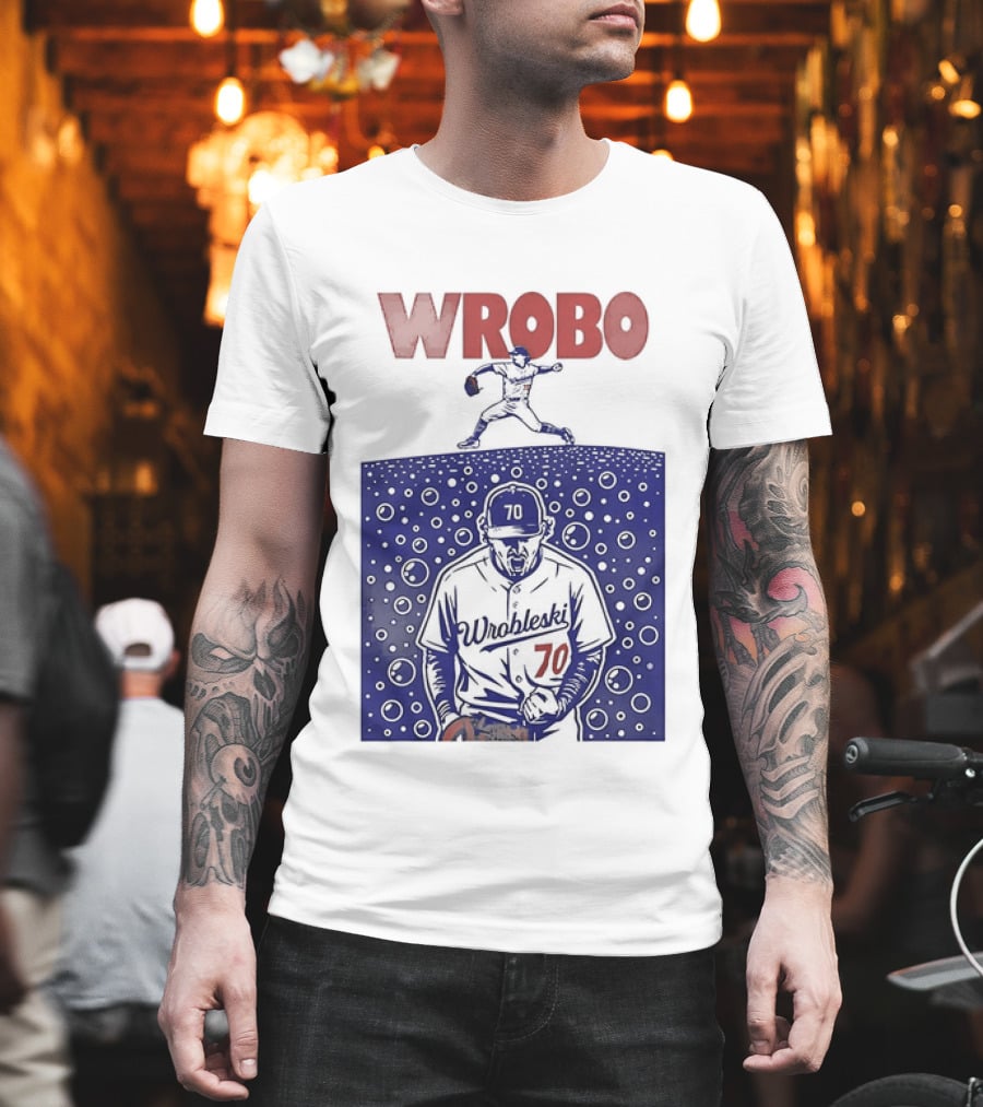 Wrobo Shark Justin Wrobleski Los Angeles Dodgers Baseball T-Shirt