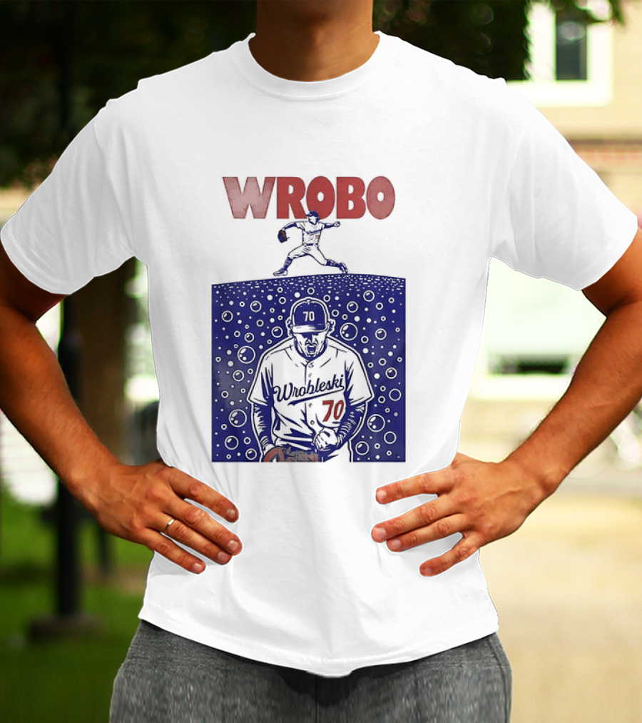 Wrobo Shark Justin Wrobleski Los Angeles Dodgers Baseball T-Shirt