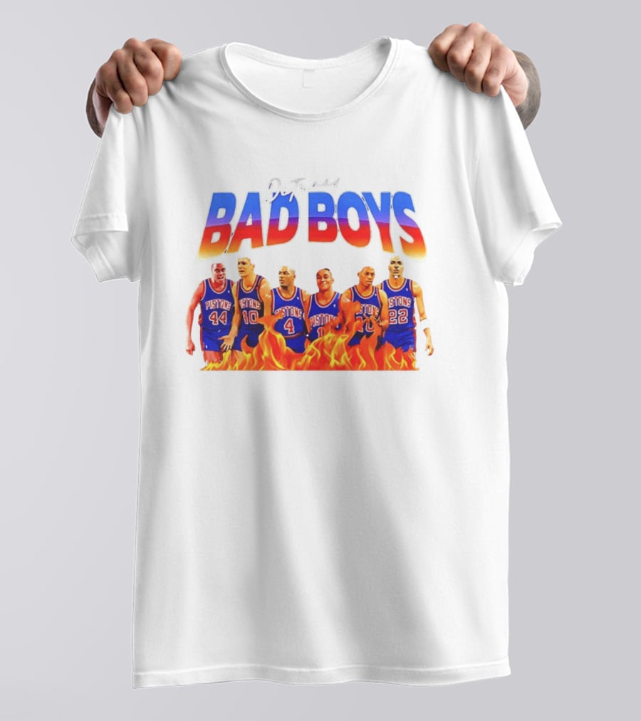 Detroit Bad Boys Rick Mahorn Bill Laimbeer Joe Dumars Isiah Thomas Dennis Rodman John Salley T-Shirt