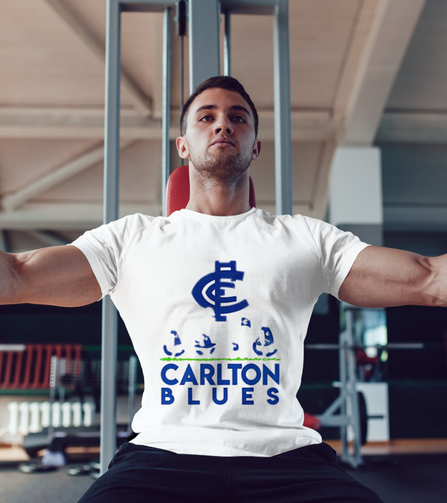 Snoopy Peanuts Characters Carlton Blues AFL Collaboration T-Shirt