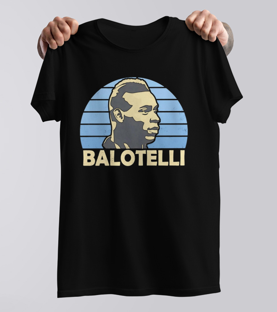 Balotelli Retro Style Italian Footballer Profile T-Shirt