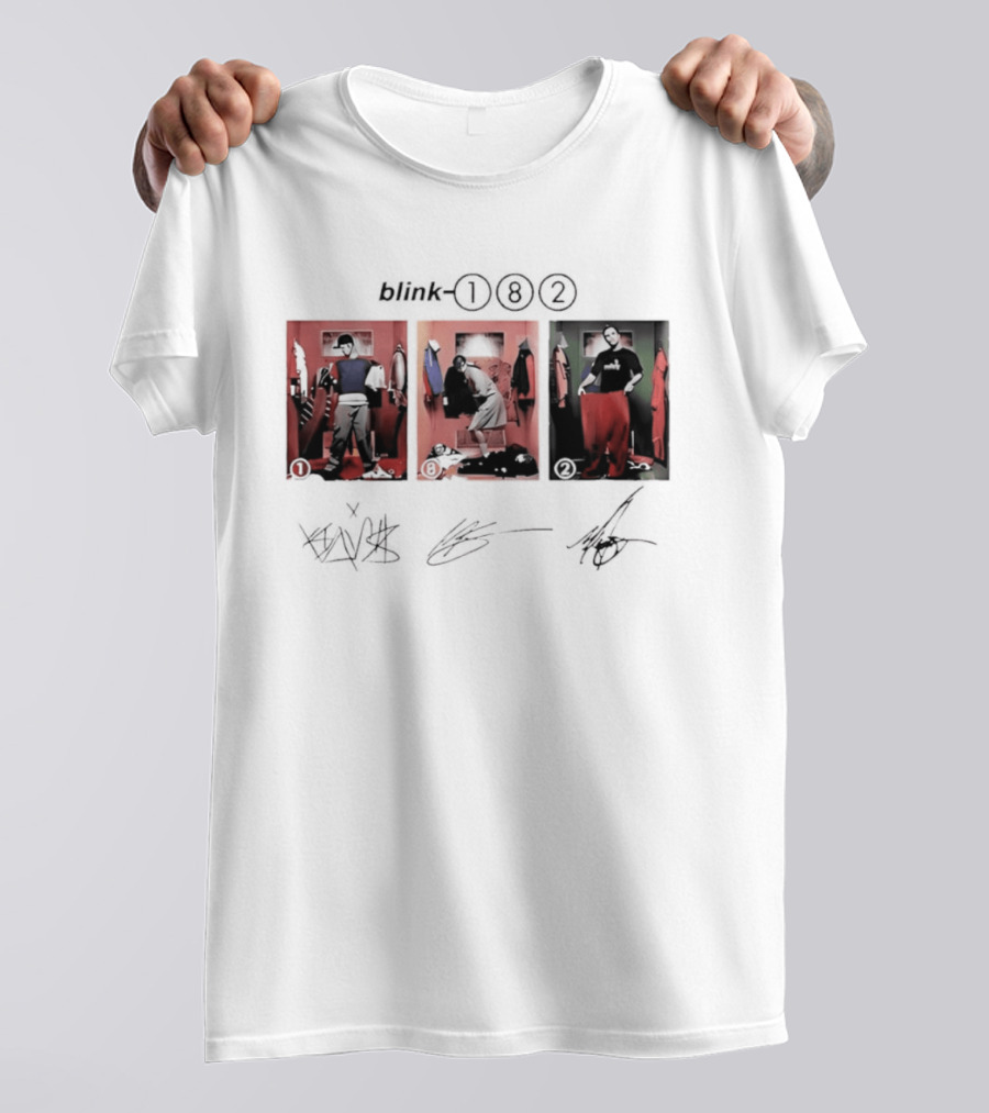 Blink 182 Trio Album Art With Autographs T-Shirt