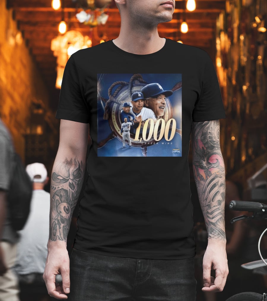 Los Angeles Dodgers Manager Doc Achieves 1000 Career Wins Milestone In Major League History T-Shirt