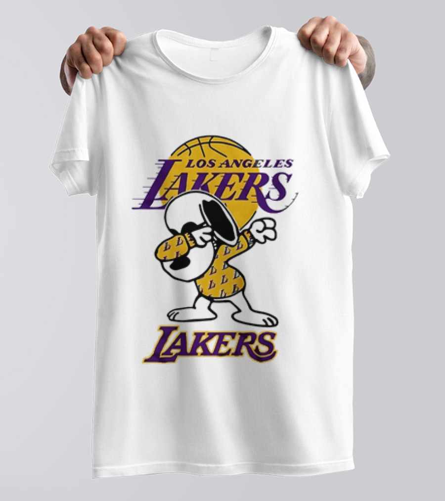 Dabbing Snoopy Los Angeles Lakers Basketball Mashup T-Shirt