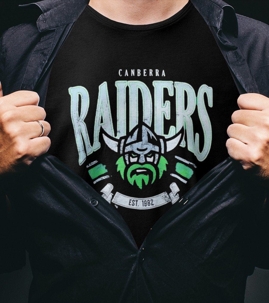 Canberra Raiders Est. 1982 Viking Helmet NRL Team T-Shirt