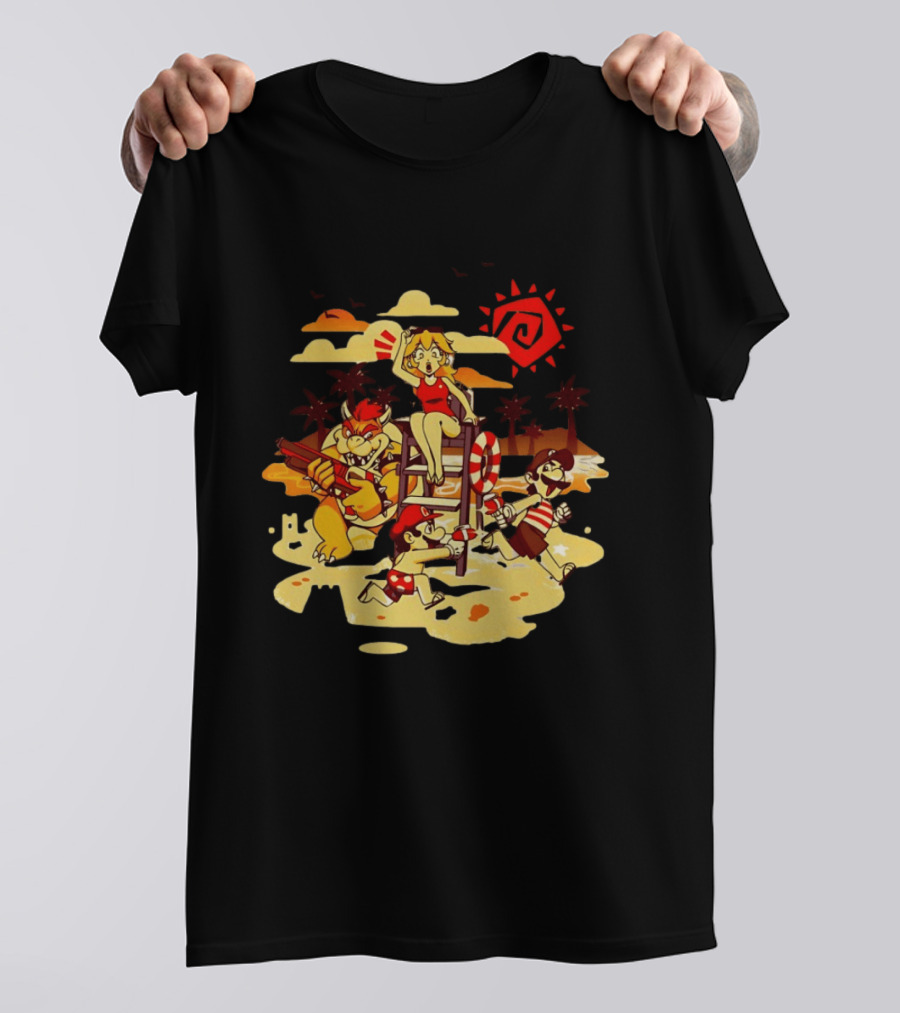 Frenemies Summer Beach Fun Mario Luigi Princess Peach Bowser Adventure T-Shirt