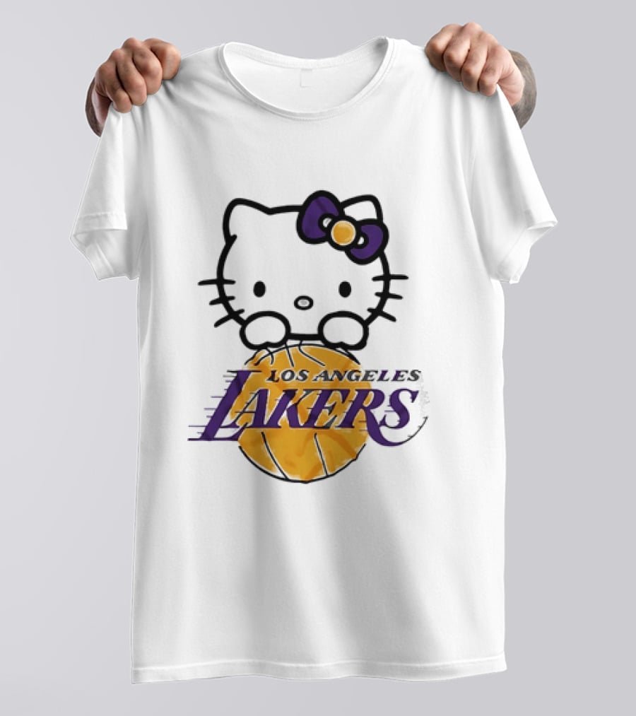 Hello Kitty Los Angeles Lakers Basketball Collaboration T-Shirt