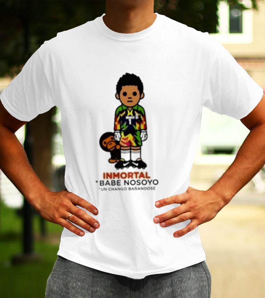 Jorge Campos Inmortal Babe Nosoyo Un Chango Bañandose Colorful Soccer Legend And Monkey T-Shirt