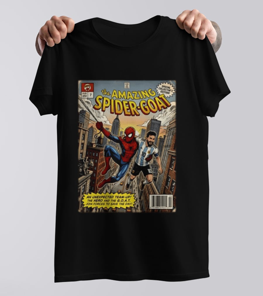 The Amazing Spider GOAT Lionel Messi Argentina National Team Spider Man Comic Edition T-Shirt