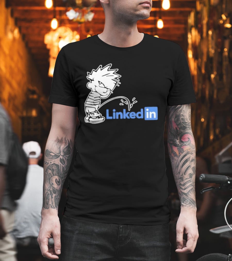 Calvin Pissing LinkedIn T-Shirt