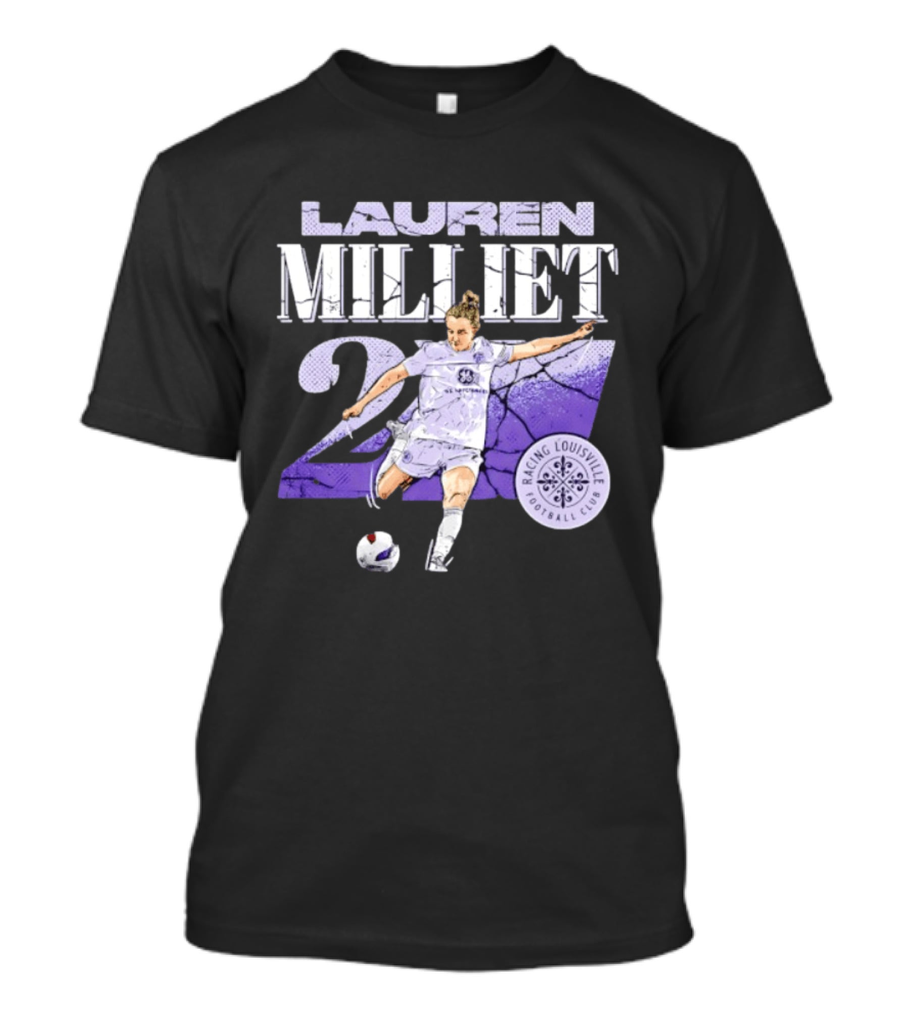 Lauren Milliet Racing Louisville FC 26 Soccer Player T-Shirt