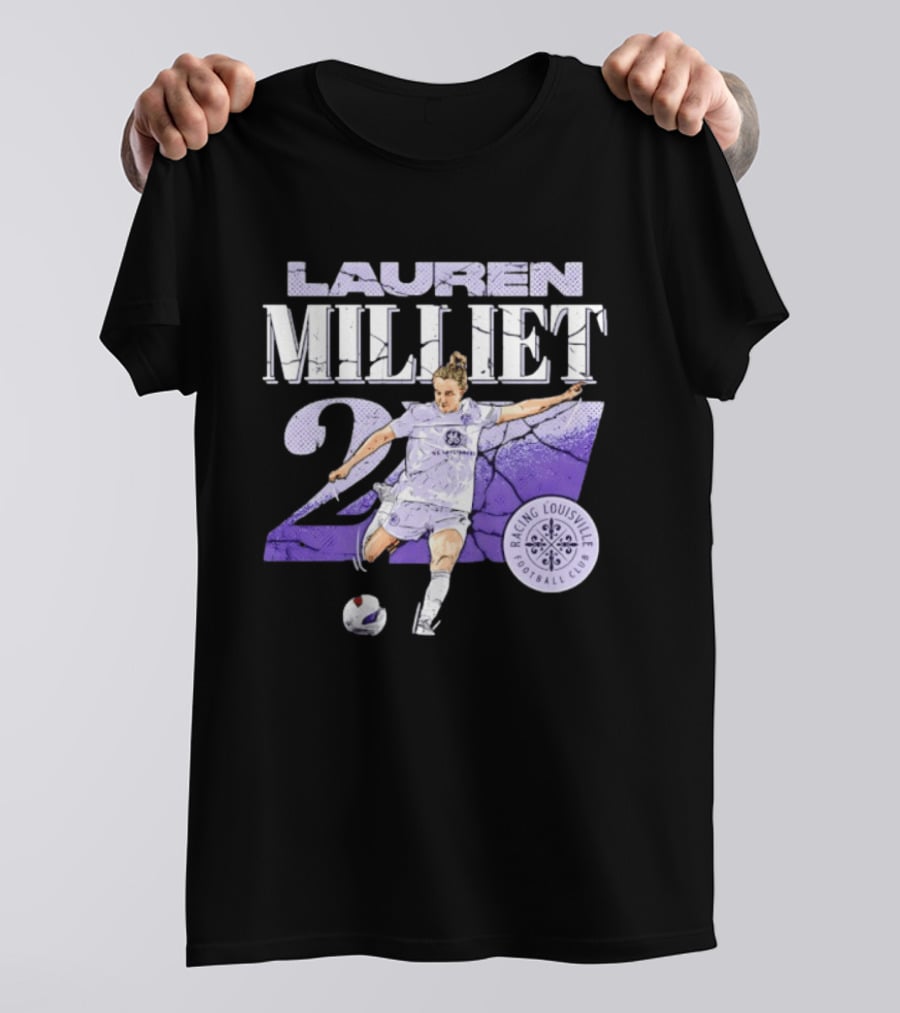 Lauren Milliet Racing Louisville FC 26 Soccer Player T-Shirt