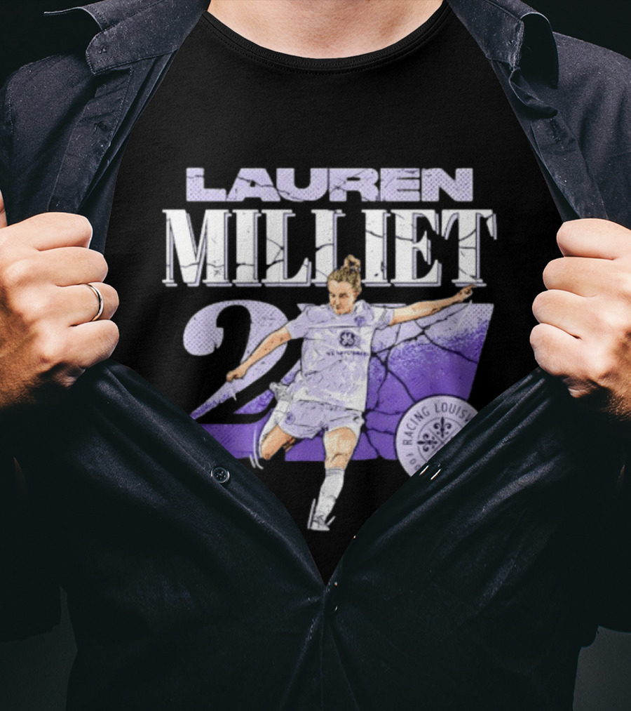 Lauren Milliet Racing Louisville FC 26 Soccer Player T-Shirt