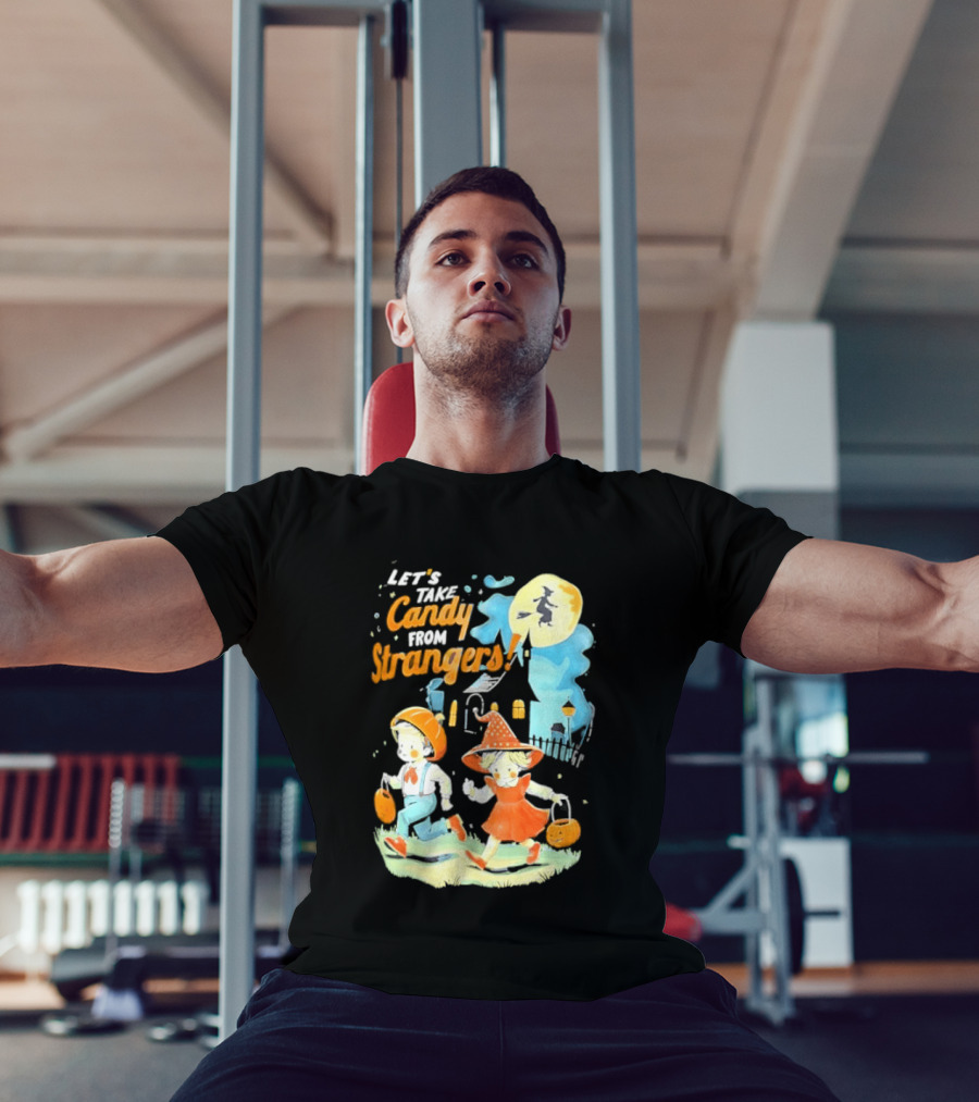 Let's Take Candy From Strangers Halloween Witch Pumpkin Kids T-Shirt