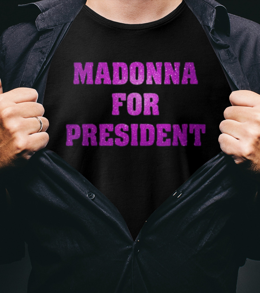 Madonna For President Glitter Purple T-Shirt
