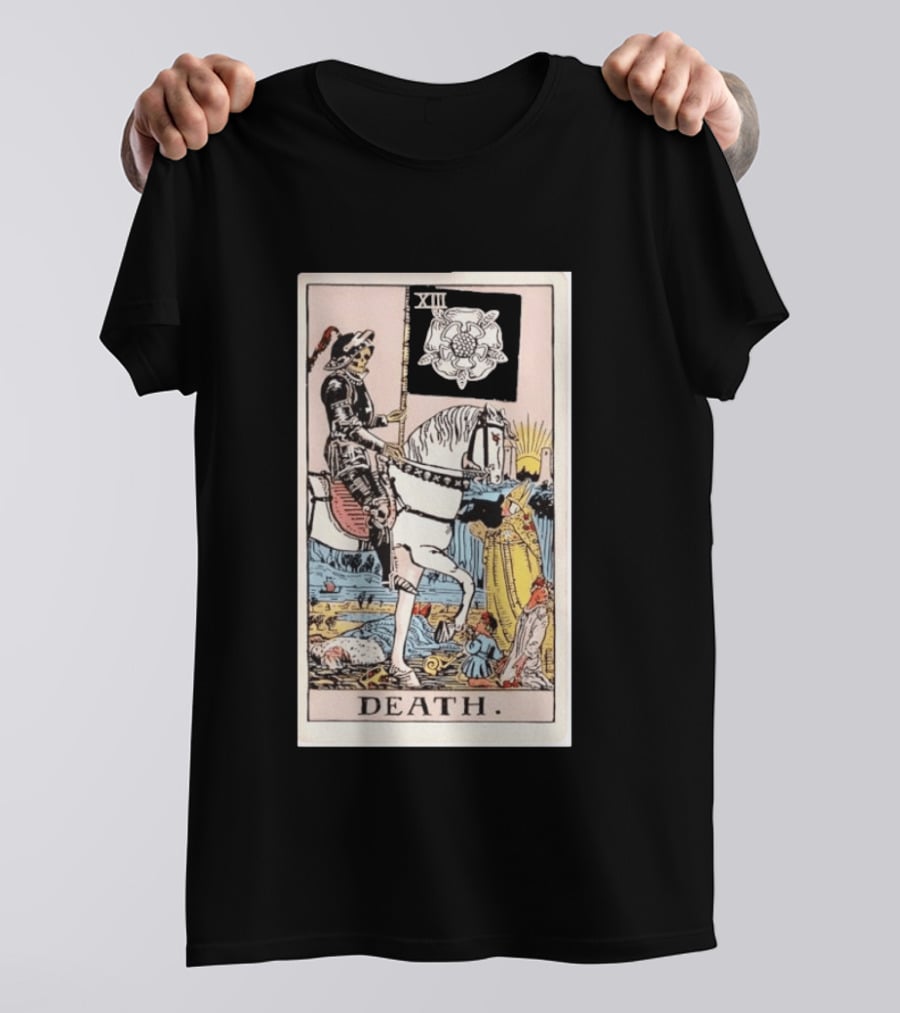 XIII Death Rider Of The Apocalypse Tarot Card Skeleton On Horse Flag XIII T-Shirt
