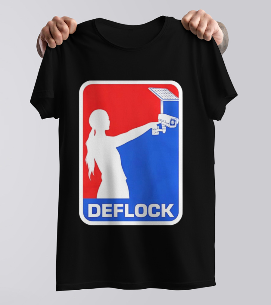 Deflock Woman Pointing At Security Camera T-Shirt