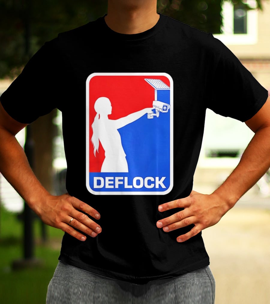 Deflock Woman Pointing At Security Camera T-Shirt