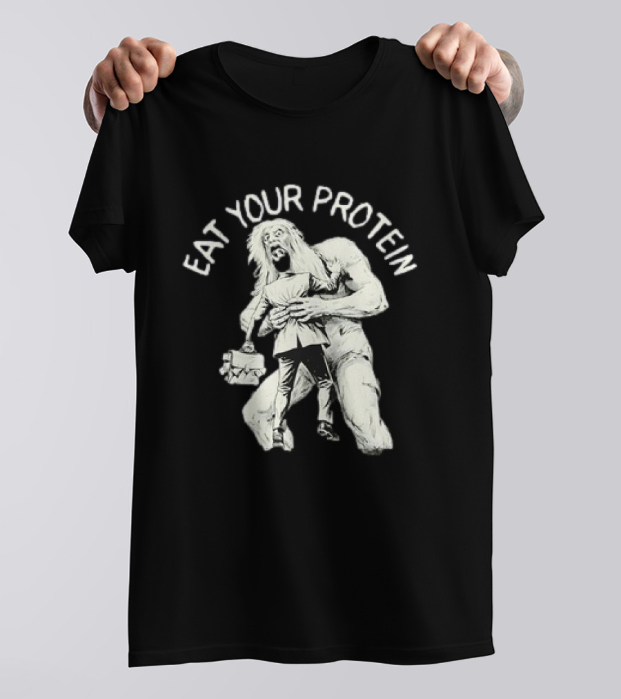 Eat Your Protein Bigfoot Hugging Businessman T-Shirt