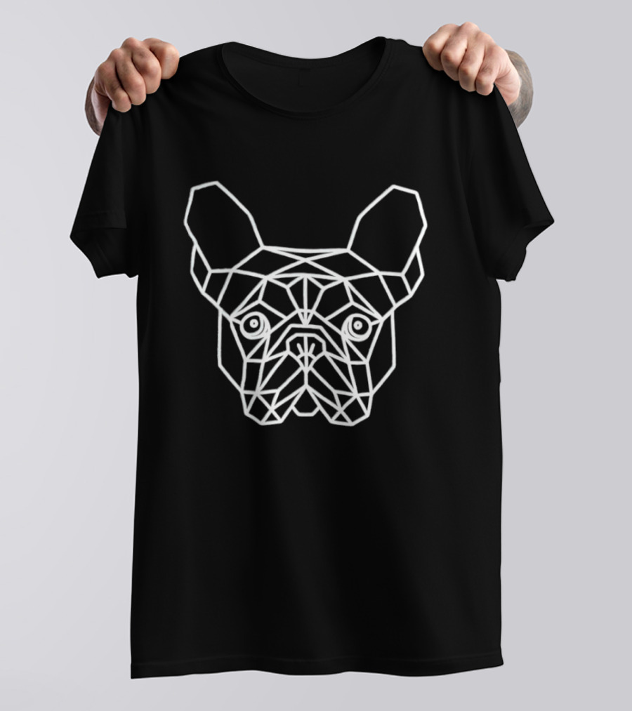 French Bulldog Low Poly Geometric Style Face T-Shirt