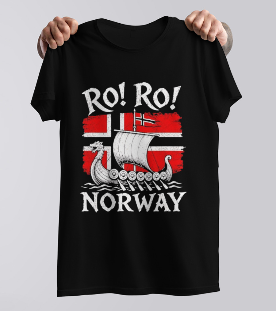 Ro Ro Norway Viking Longship Flag T-Shirt